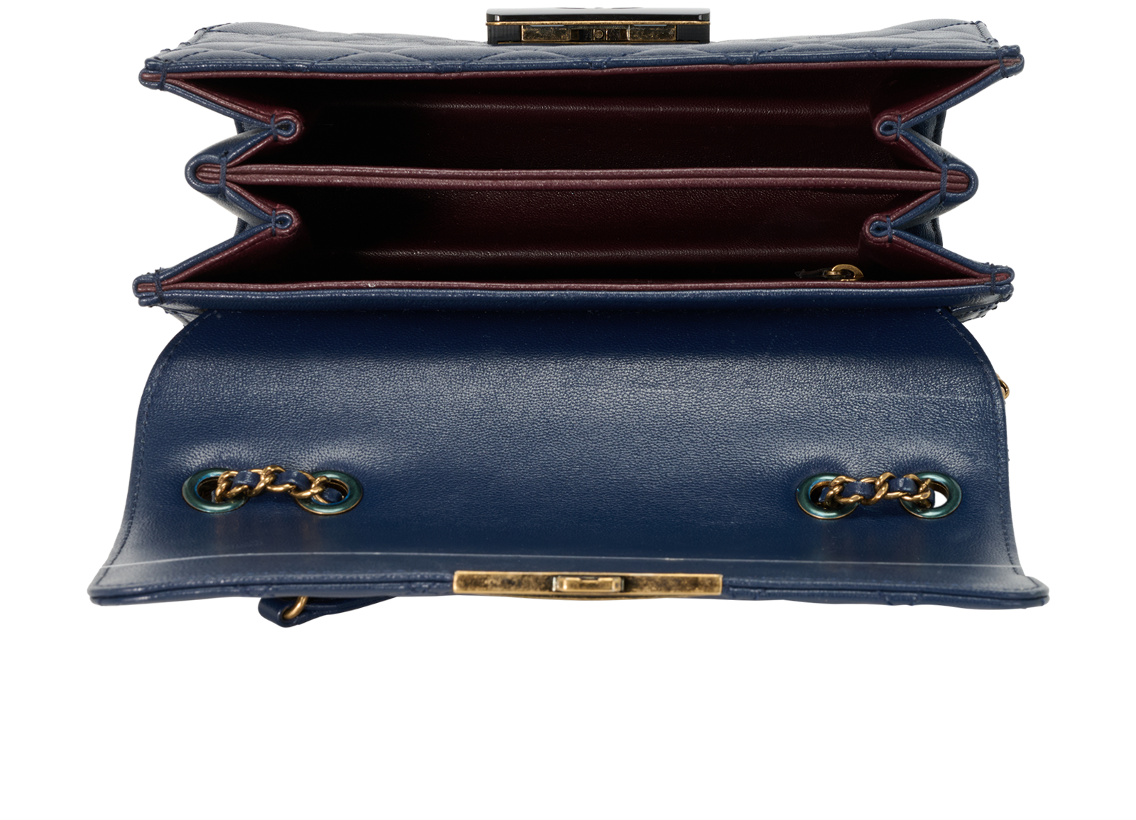 Beauty Lock Flap, &pound;2,500, Handbags, Navy, Leather, Other view